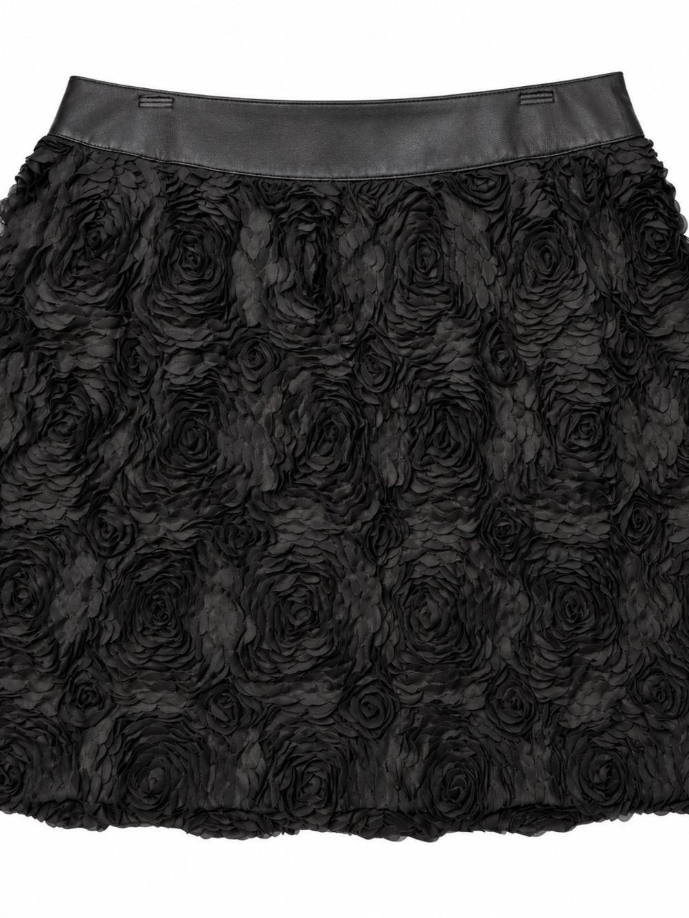 Darling Black Rosette Mini Skirt